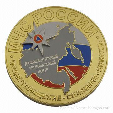 Commemoratory Die Struck Copper Coin with Imitation Hard Enamel, OEM Designs are Accepted
